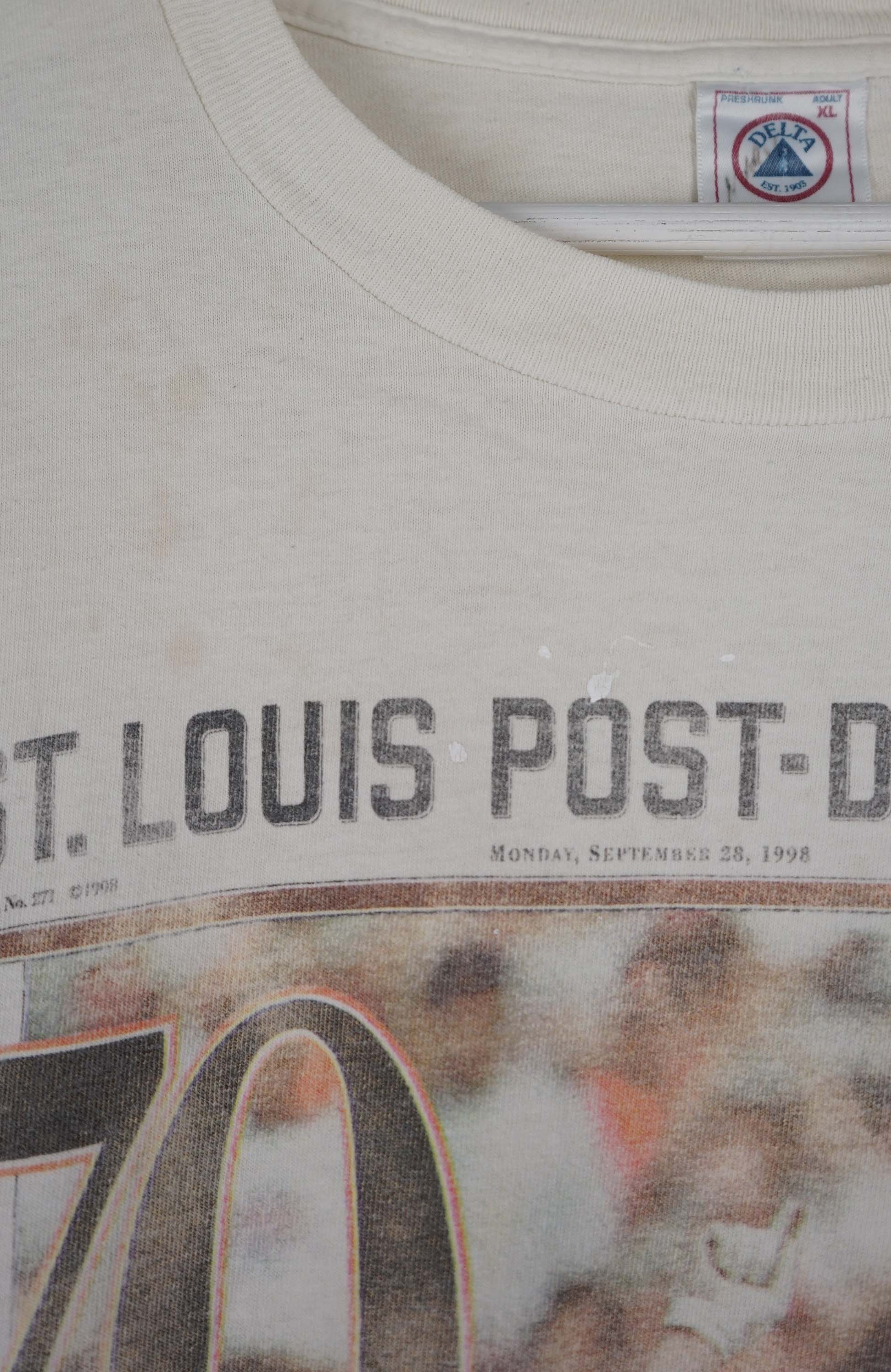 VINTAGE ST LOUIS POST-DISPATCH BASEBALL T-SHIRT (XL) - Image 2