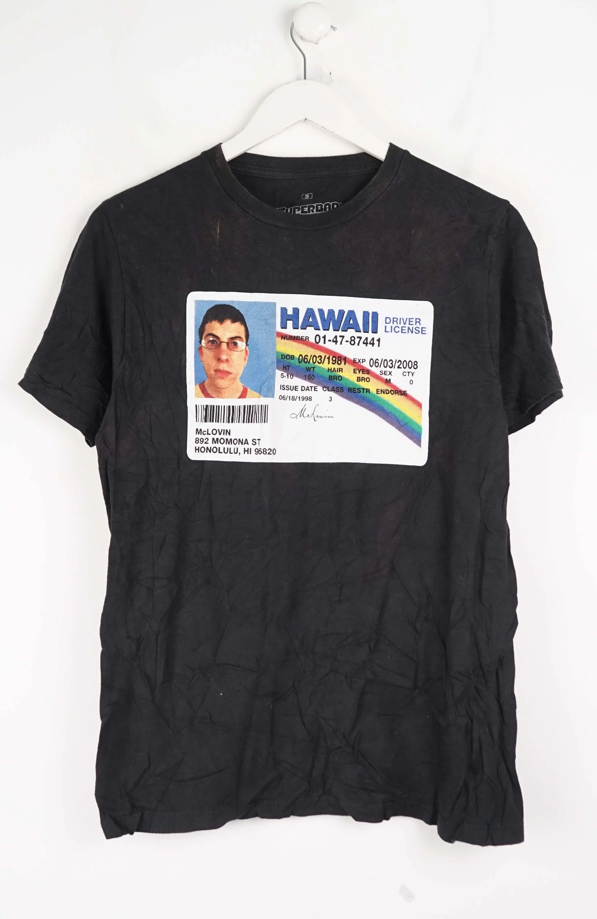 VINTAGE MC LOVIN HAWAII DRIVER LICENSE T-SHIRT (S)