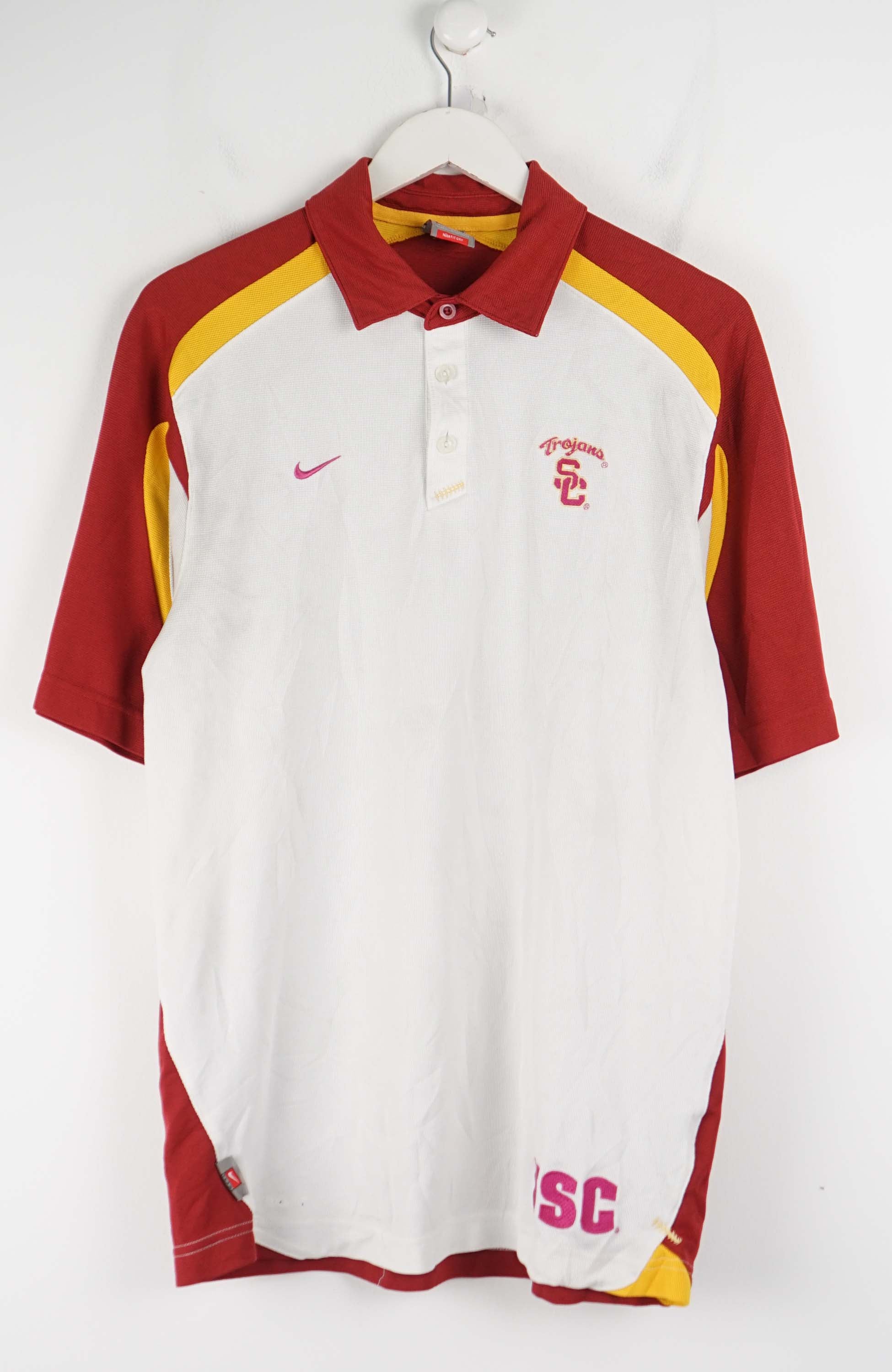 VINTAGE NIKE TROJANS JERSEY POLO SHIRT (S)