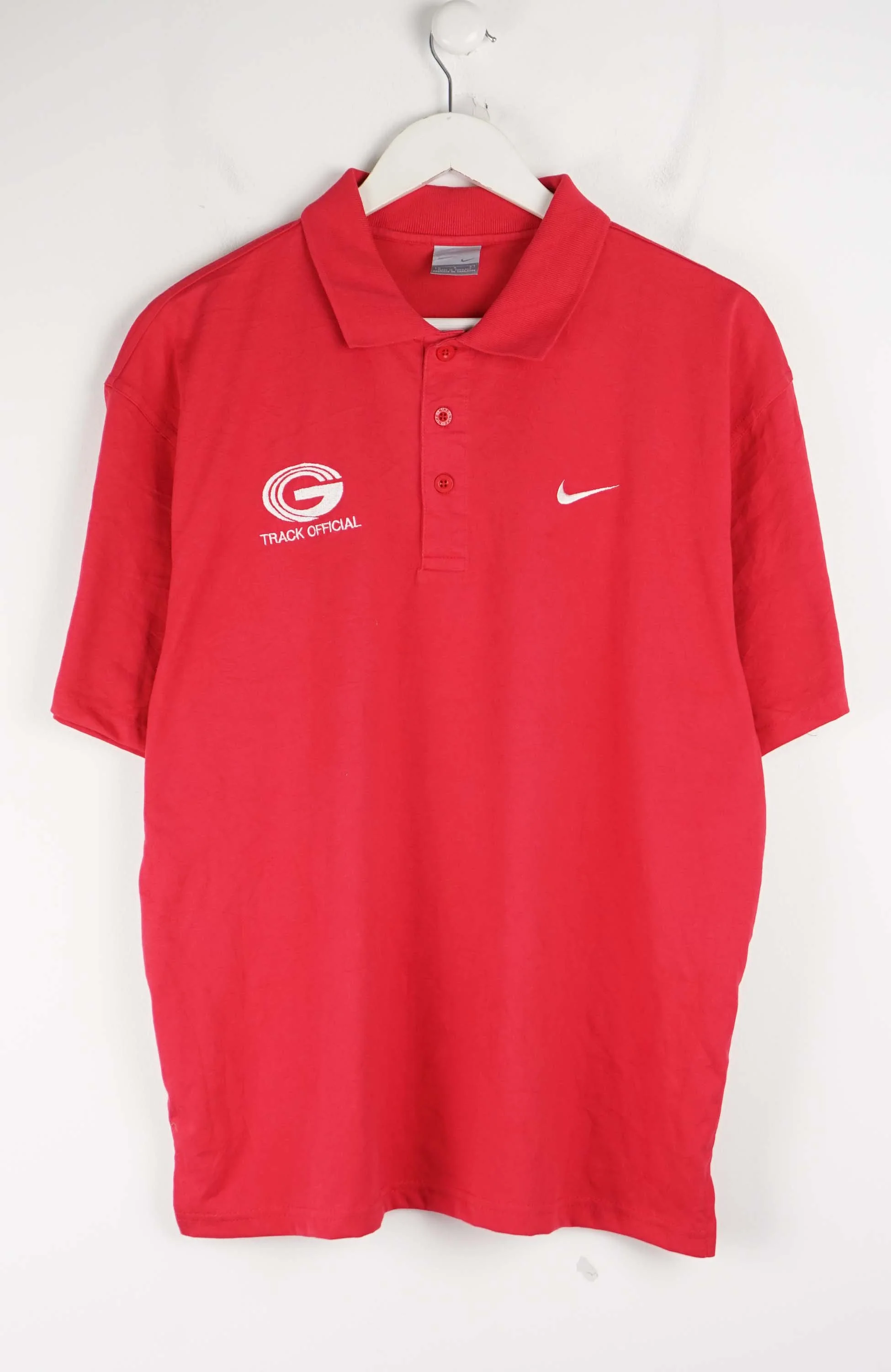 VINTAGE NIKE TRACK OFFICIAL POLO SHIRT (L)