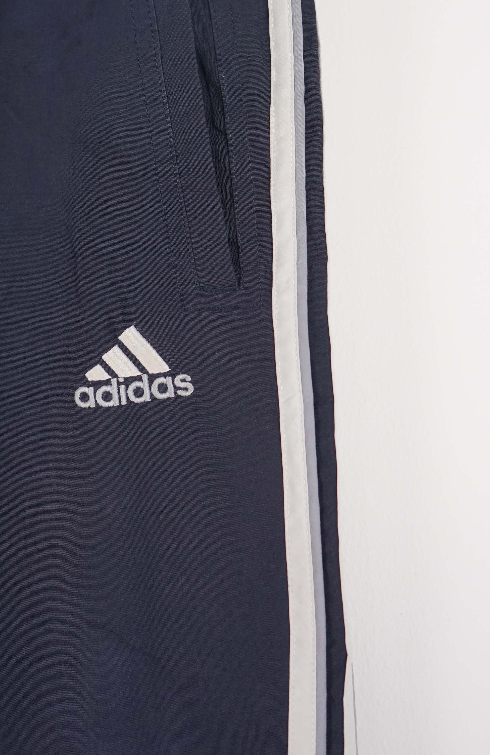 VINTAGE ADIDAS TRACK PANT SHORTS (L) - Image 2