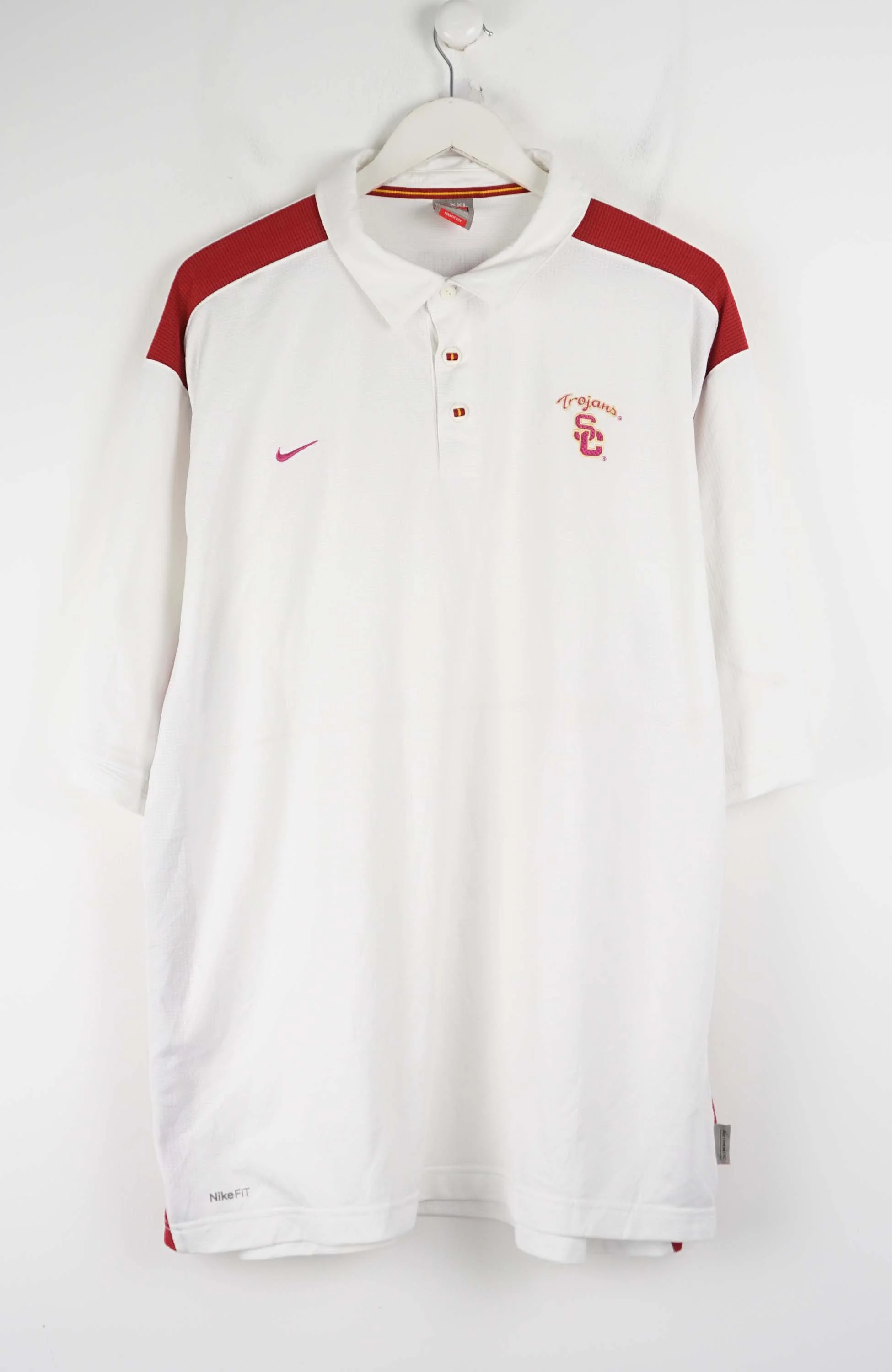 VINTAGE NIKE TROJANS JERSEY POLO SHIRT (XXL)