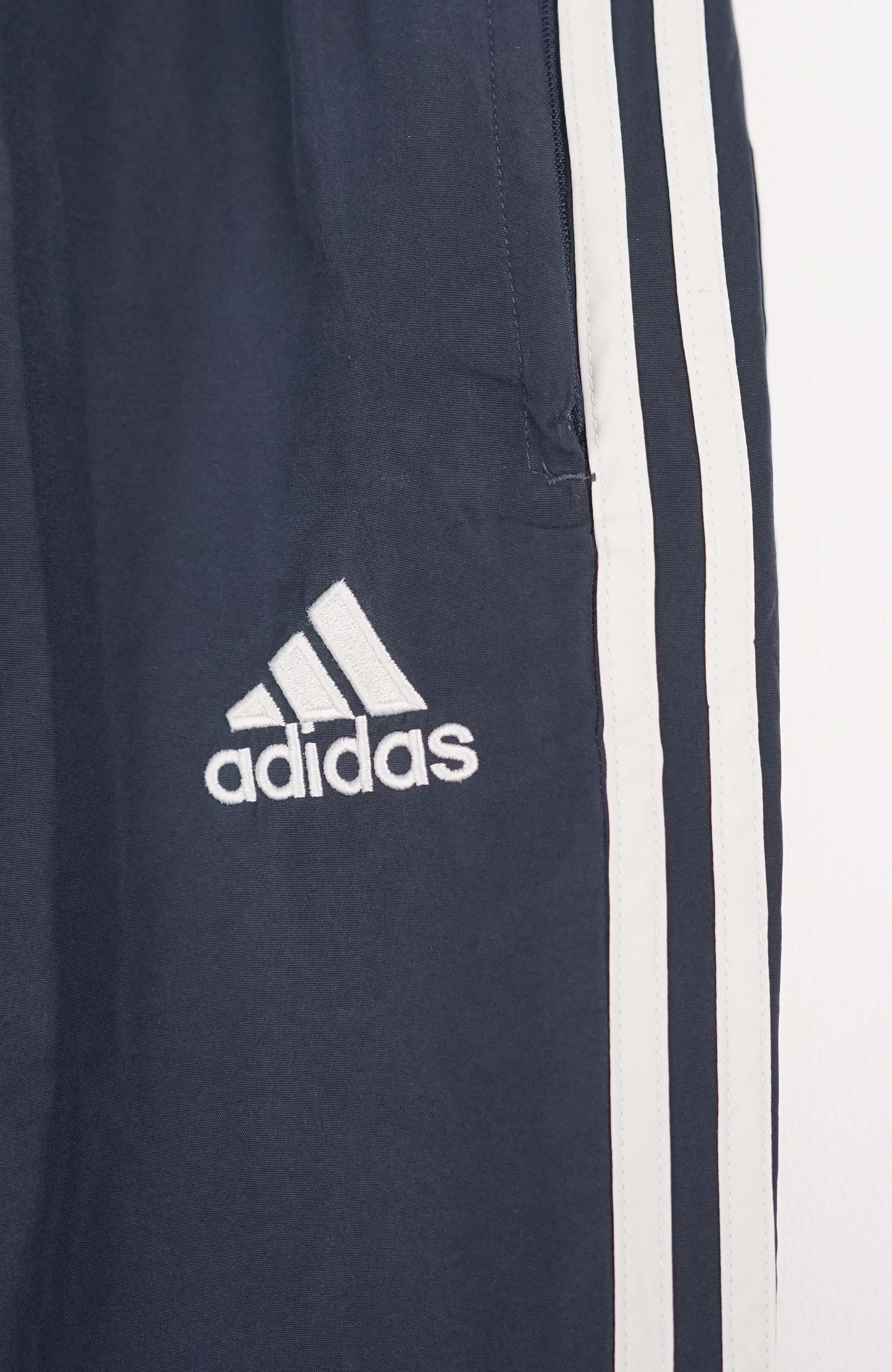 VINTAGE ADIDAS TRACK PANT SHORTS (L) - Image 2